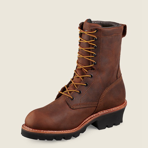 Red Wing Work Boots Loggermax - 9-Inch Insulated Waterproof Soft Toe - Brune - Herre 9186-JIFDZ